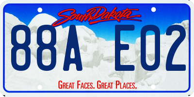 SD license plate 88AE02