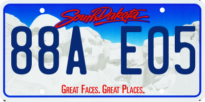 SD license plate 88AE05