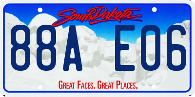 SD license plate 88AE06