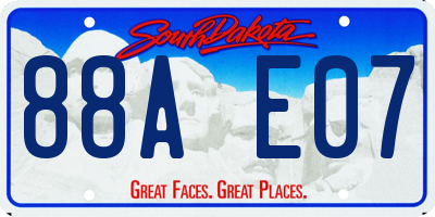 SD license plate 88AE07