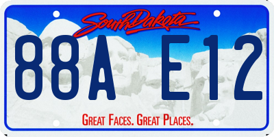 SD license plate 88AE12