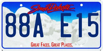 SD license plate 88AE15