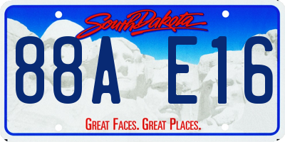 SD license plate 88AE16