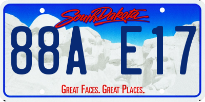 SD license plate 88AE17