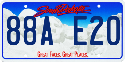 SD license plate 88AE20