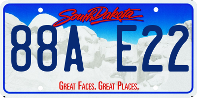 SD license plate 88AE22