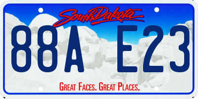 SD license plate 88AE23