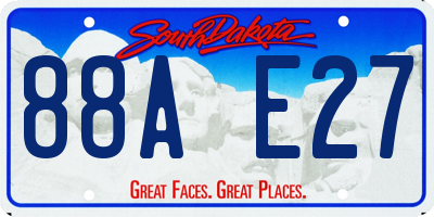 SD license plate 88AE27
