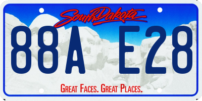 SD license plate 88AE28