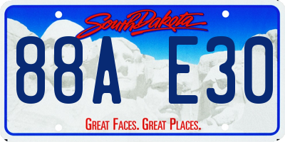 SD license plate 88AE30