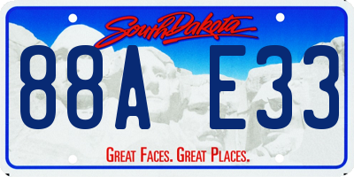 SD license plate 88AE33