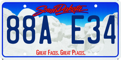 SD license plate 88AE34