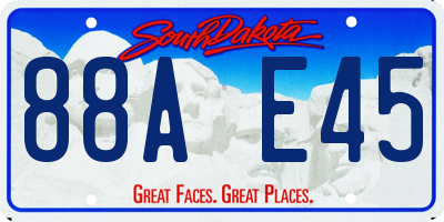 SD license plate 88AE45