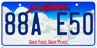 SD license plate 88AE50