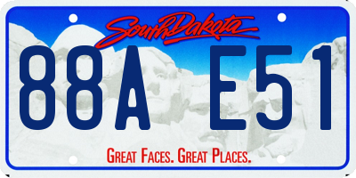 SD license plate 88AE51