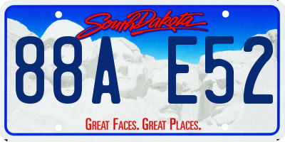 SD license plate 88AE52