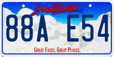 SD license plate 88AE54