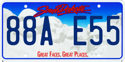 SD license plate 88AE55