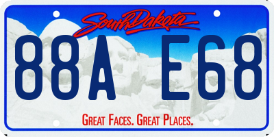 SD license plate 88AE68