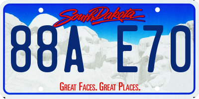 SD license plate 88AE70