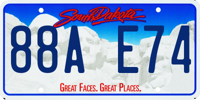 SD license plate 88AE74