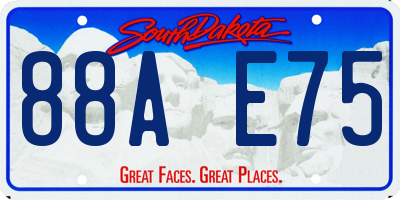 SD license plate 88AE75