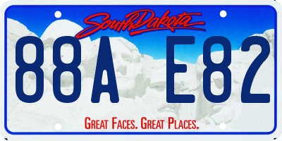 SD license plate 88AE82