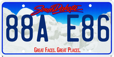 SD license plate 88AE86