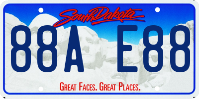 SD license plate 88AE88
