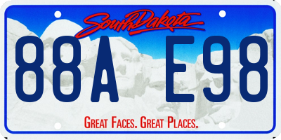 SD license plate 88AE98