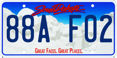 SD license plate 88AF02