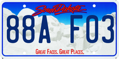 SD license plate 88AF03