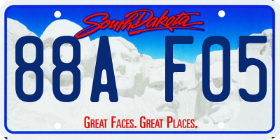 SD license plate 88AF05