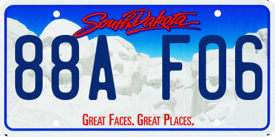 SD license plate 88AF06