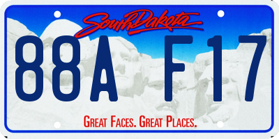 SD license plate 88AF17