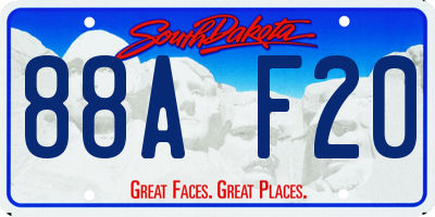 SD license plate 88AF20