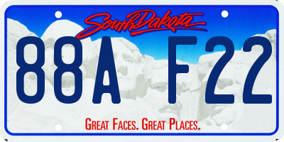 SD license plate 88AF22