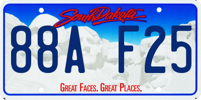 SD license plate 88AF25