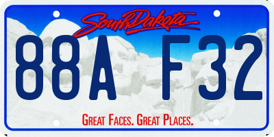 SD license plate 88AF32
