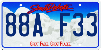 SD license plate 88AF33