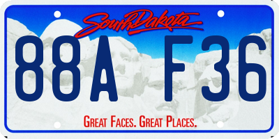 SD license plate 88AF36