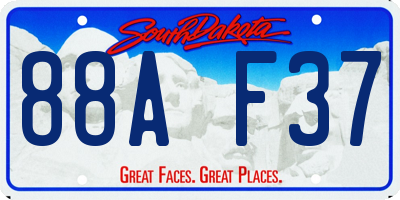 SD license plate 88AF37