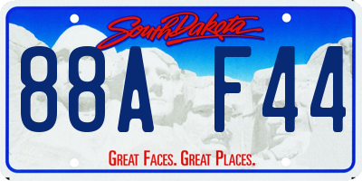 SD license plate 88AF44