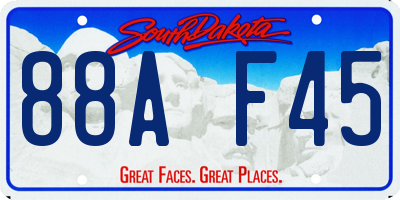 SD license plate 88AF45
