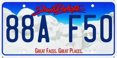SD license plate 88AF50
