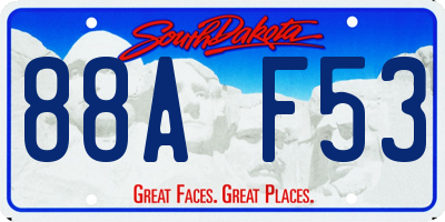 SD license plate 88AF53