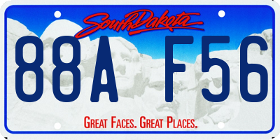 SD license plate 88AF56