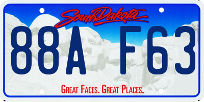 SD license plate 88AF63
