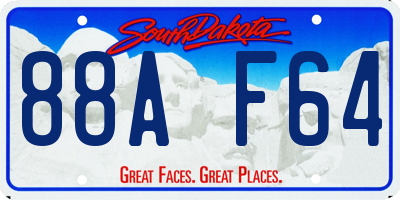 SD license plate 88AF64