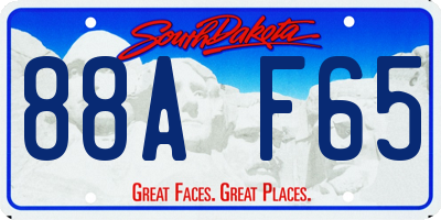 SD license plate 88AF65